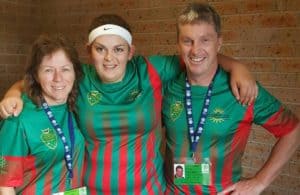 Team Manager Lorna Wilson, player Mel Phillips and Coach Steve Ockerby
