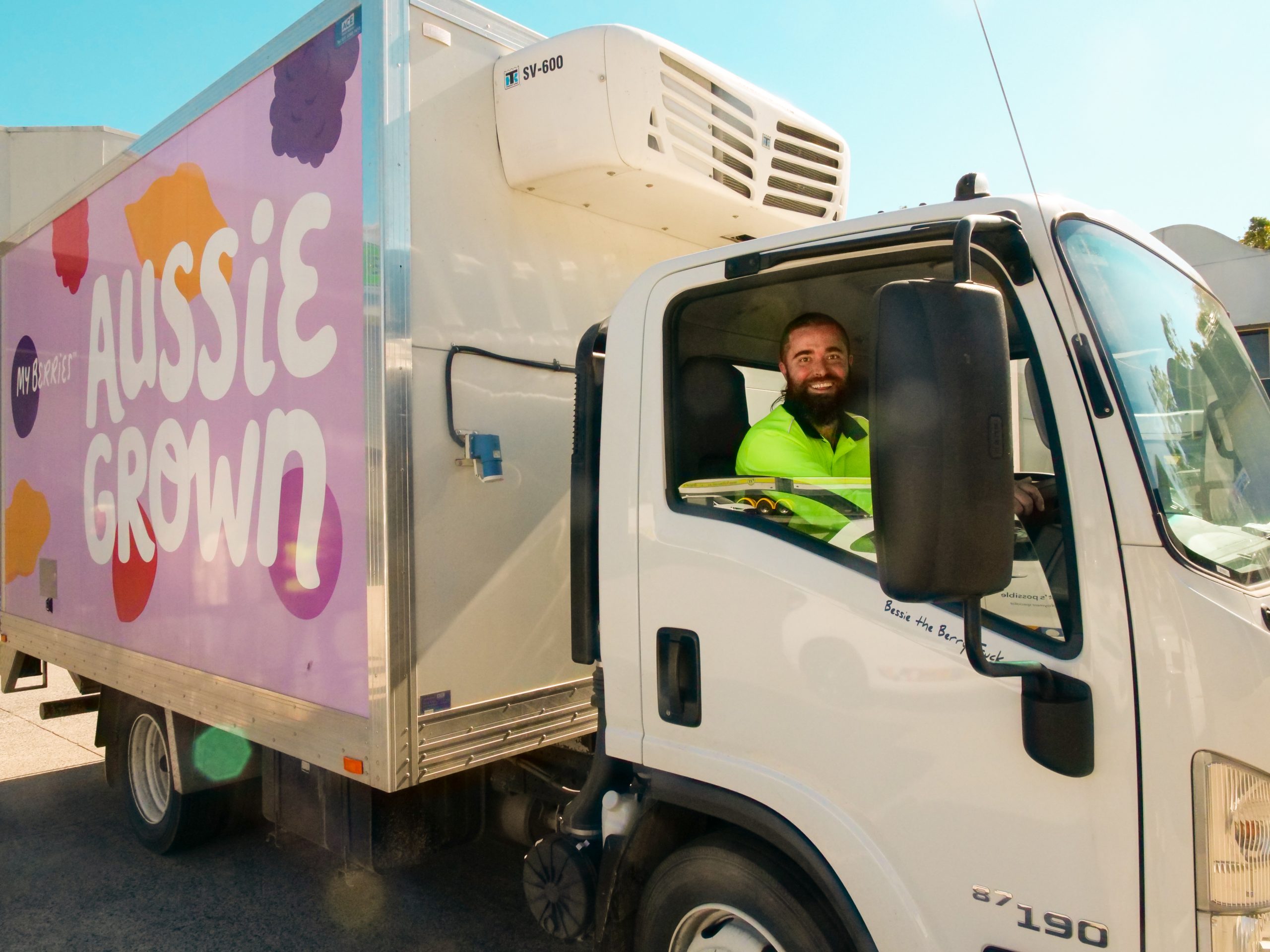 Ben sat in his delivery truck for My Berries giving us his trademark smile.