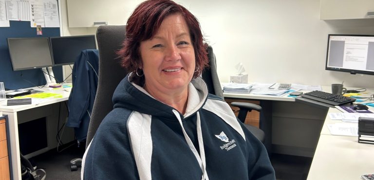 Elaine giving us a polite smile from the Rodgers Reidy office.