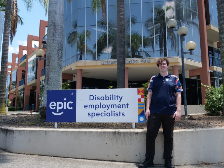 Ethan standing out the front of EPIC Assist Windsor